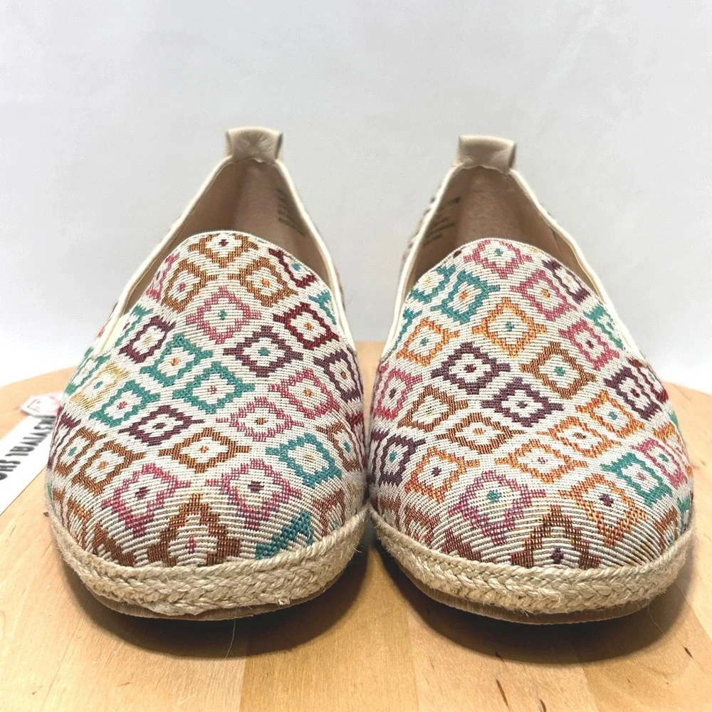 David Tate Womens Sanika Diamond Multicolor Slip-On Espadrille Wedge - Size‎ 11W
